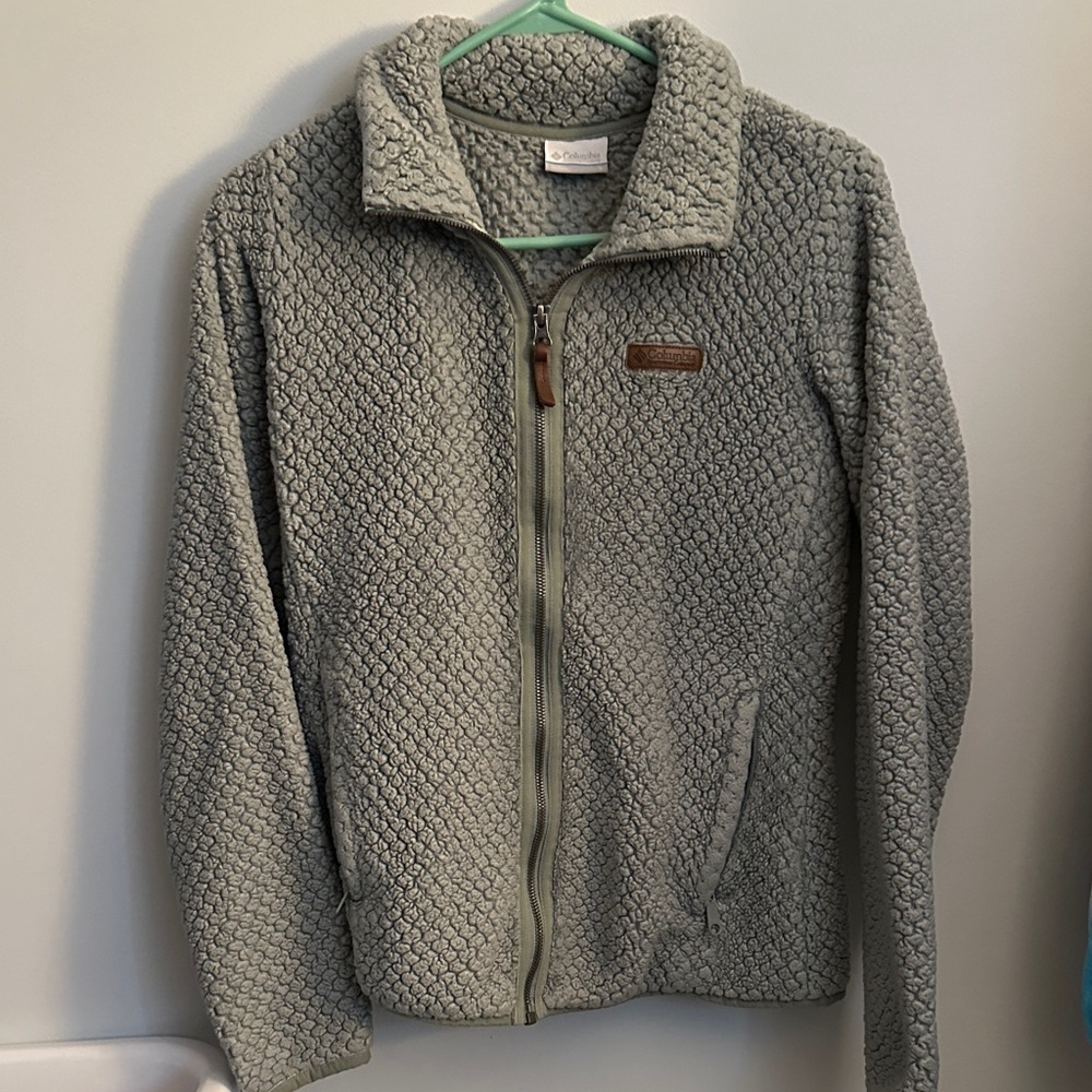 Columbia Textured Green Fleece Jacket